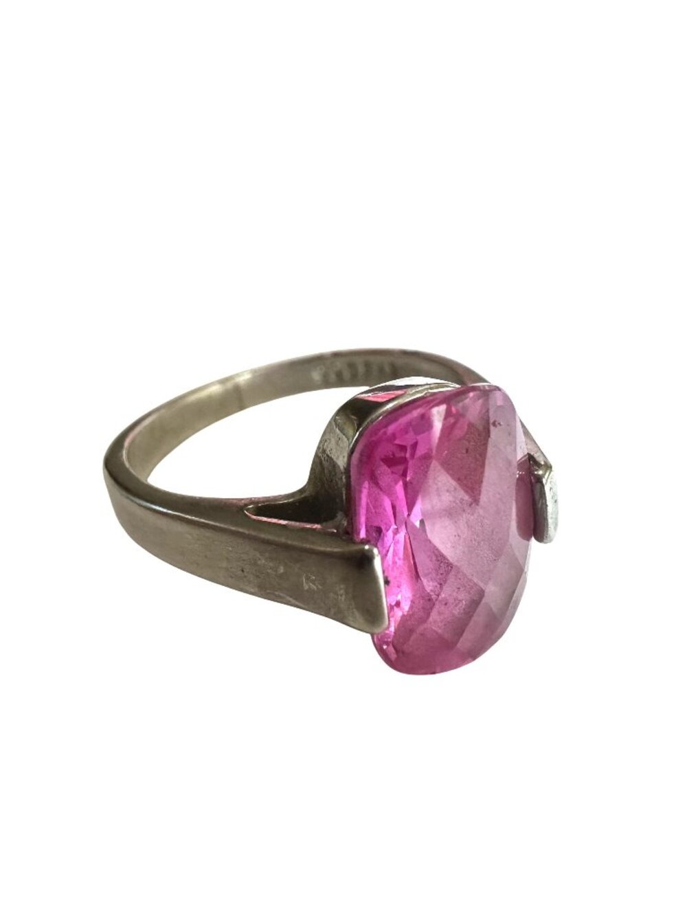 Sterling Silver Pink Sapphire Ring 925 FAS Size 6.75